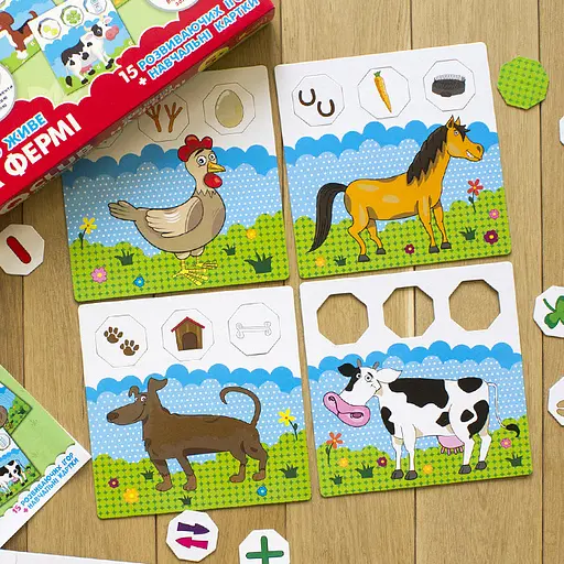 Навчальні пазли. Хто живе на фермі. Iq-club для малюків (у) 13203005 - фото 5