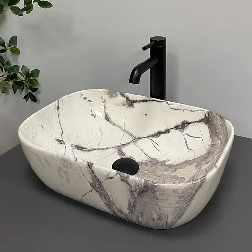 Умивальник VBI Ravenna sand glossy накладний VBI-011231, Мармур - фото 4