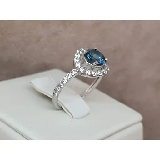 Срібне кільце Агні Ярина з топазом. 1596/9р-TLB 16 - фото 4