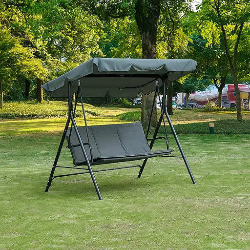 Водонепроникна гойдалка Leobro з подушками на 3 особи Сіра - фото 2