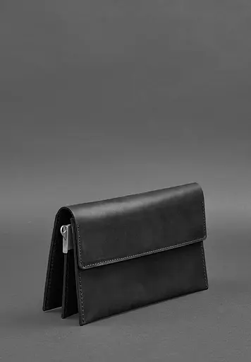 Кожаный мужской клатч-барсетка 3.0 черный Crazy Horse - фото 5