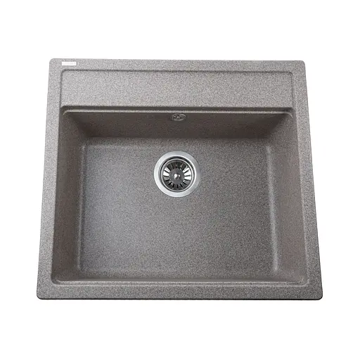 Гранітна мийка Globus Lux Volta мокко 570x510 мм, Сірий - фото 1