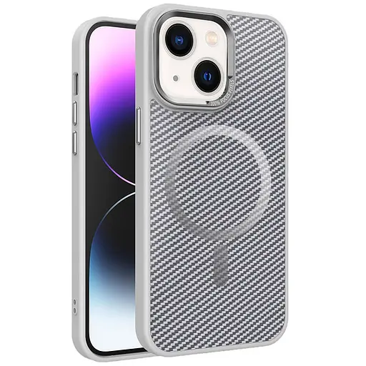 Чехол Epik TPU+PC Carbon Mirage with MagSafe для Apple iPhone 15, 6.1 Grey