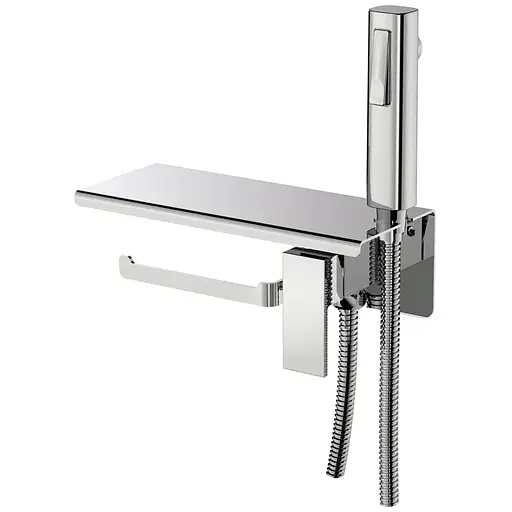 Гигиенический душ скрытого монтажа Haiba Gaudi 069 с держателем для туалетной бумаги HB9596, Хром - фото 1