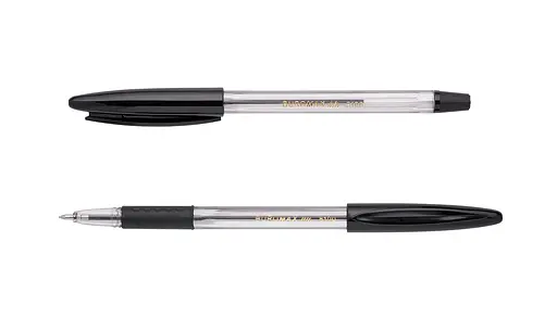 Ручка шариковая, черная, с резиновым грипом, 50 шт.