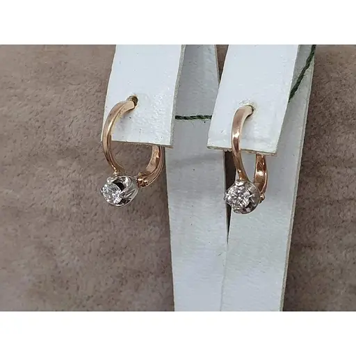 Золотые серьги ЮЗ "Багет" с бриллиантами. В0215 - фото 3