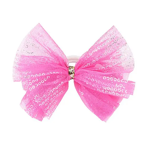 Дитячі резинки для волосся Бантик фатиновий La-beauty 0302-876, 6 шт - фото 2