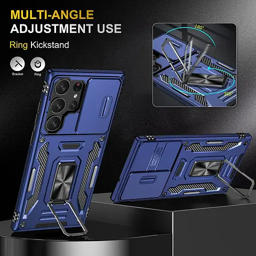 Ударопрочный чехол Camshield Army Ring для Samsung Galaxy S25 Ultra Синий / Navy - фото 3