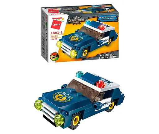 Конструктор Qman 1801-1-8 поліція, транспорт, 45-49 деталей Автомобіль