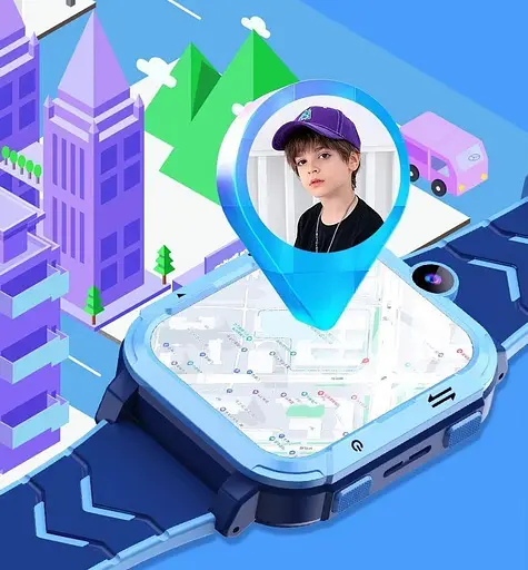 Дитячий смарт-годинник Y76, 4G GPS Wi-Fi SIM камера SOS IP67 синій - фото 11