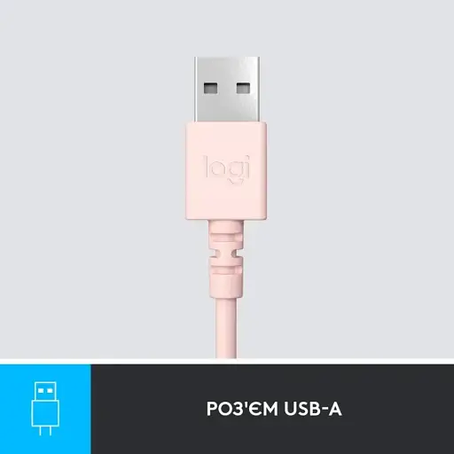 Гарнитура Logitech USB H390 (981-001281) Rose (6857748) - фото 3