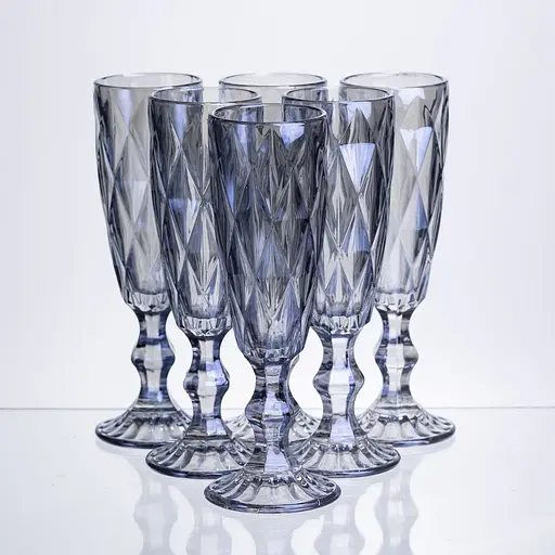 Набор бокалов для шампанского Diamond Blue 6 штук по 180 мл HP-19-274 - фото 1