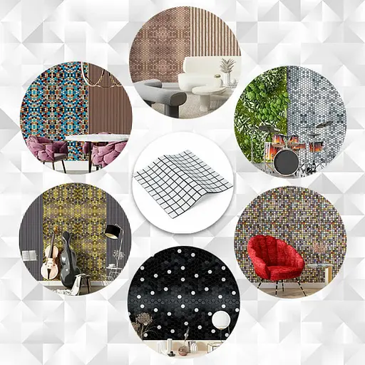 Самоклеюча алюмінієва плитка 300x300x3 мм Біла мозаїка SW-00001775 - фото 5