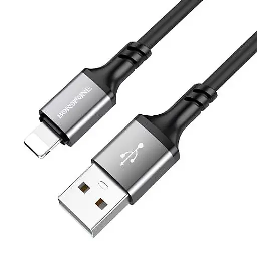 USB-кабель Borofone BX83 Silicone Lightning 1 м чорний - фото 2