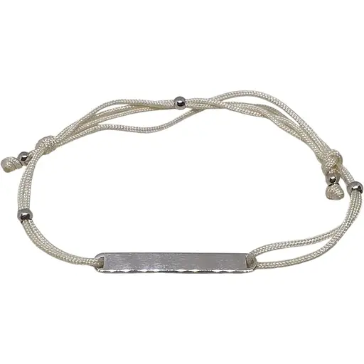 Браслет из текстиля Qvaliz с серебряными вставками. 905-00912
