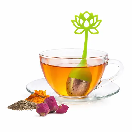 Заварник ситечко для заваривания для чая силиконовый в виде цветка лотоса Салатовый 88281 - фото 6