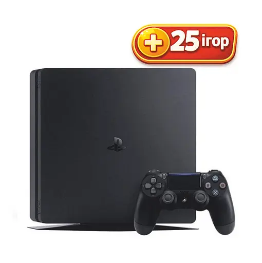 Консоль Sony PlayStation 4 SLIM 1TB Black ПО12 обслуженая + Геймпад беспроводной DualShock 4 + 25 игр + гарантия б/у - фото 1