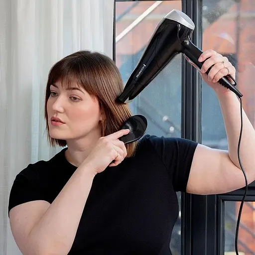 Фен Remington Style Edition, 2200Вт, 3 режими, іоніз-я, хол. обдув, дифузор, гребінець, гумка, кейс, чорно-сірий - фото 2