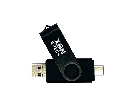 Флеш-накопитель XON FlashDrive DuoConnect 128GB (USB 3.0 + USB Type-C) Черный (FX3DR128PB 7546) - фото 1
