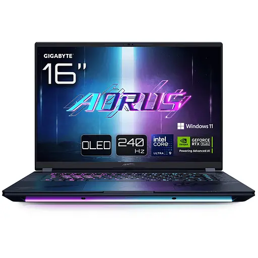 Gigabyte Ноутбук AORUS MASTER 16 BZH 16" 240Hz QHD OLED, INTEL ARL HX Ultra9, 32GB, F2TB, NVD5090-24, W11P, черный