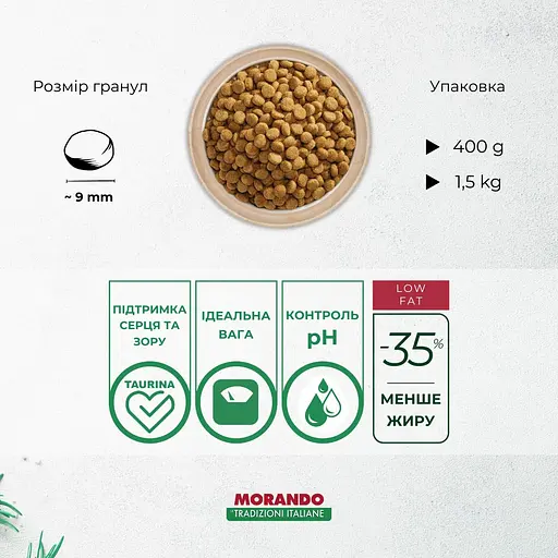 Сухий корм для стерилізованих котів Morando Tradizioni Sterilized з куркою 13.5 кг (9 шт. х 1.5 кг) - фото 3