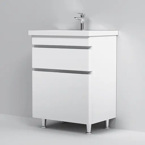 Тумба з умивальником AM.PM Hit підлогова 60 см білий M93A-FSX0602-WC0602WG38 Білий - фото 7