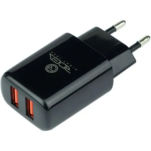 Мережевий зарядний пристрій Ridea RW-21011 Element Duo Fast Charging 2.1 A Black - фото 3