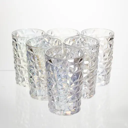 Набор стеклянных стаканов 6 штук 350 мл для сока лимонадов воды коктейлей стаканы стеклянные для напитков Yiwu HP-19-175 - фото 1