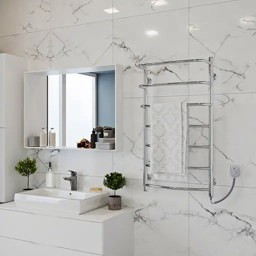 Электрический полотенцесушитель Kosser Каскад Дуга 900x500/7 ER рег. ДКД03ЕR, Хром, Правое - фото 3