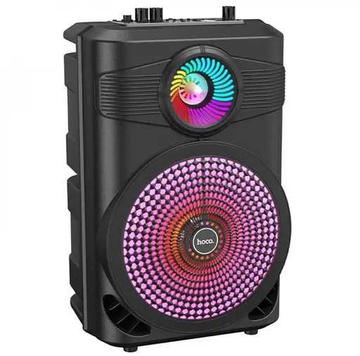 Бездротова bluetooth-колонка з мікрофоном із підсвіткою Hoco BS46 аудіоколонка блютуз з акумулятором Чорний 10 Вт - фото 1