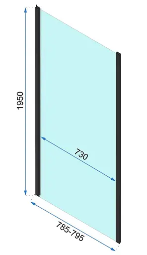 Душова кабіна Rea Rapid Slide 80x150 black REA-K6421 + REA-K6405, Чорний матовий, Універсальна, прозорий - фото 7