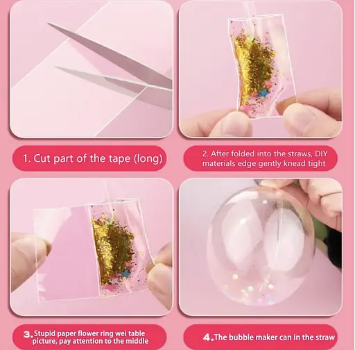 Двухсторонняя нано-лента Bubble Kit: суперэластичные воздушные шарики + насос и 20 упаковок наполнителей - фото 3