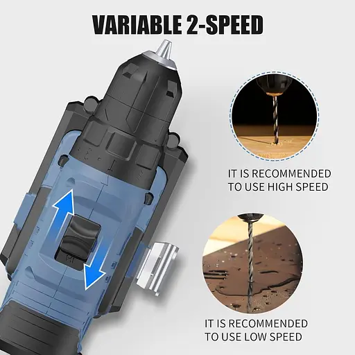 Набір акумуляторних дрилів CP CHANTPOWER, електричний дриль/шуруповерт потужністю 20 В з літій-іонним акумулятором - фото 3