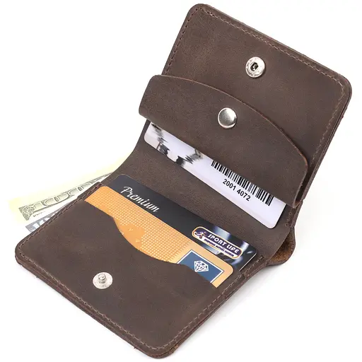 Кожаный портомный унисекс Shvigel 9.3х9.5х1.3 см acs0022798 - фото 4