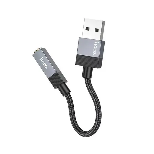 Адаптер переходник Hoco UPA32D USB to Jack 3.5 черный - фото 4