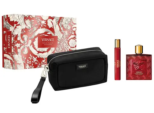 Набір Versace Eros Flame 100 мл парфумована вода, 10 мл міні, сумка - фото 1