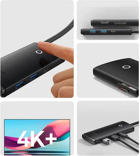 Хаб - кардридер Usb-C - Baseus Lite Series 6-Port Usb-A Hub (WKQX050001) - фото 9