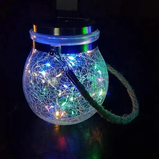 LED-світильник садовий Нічник скляний з сонячною батареєю 30LED RGB