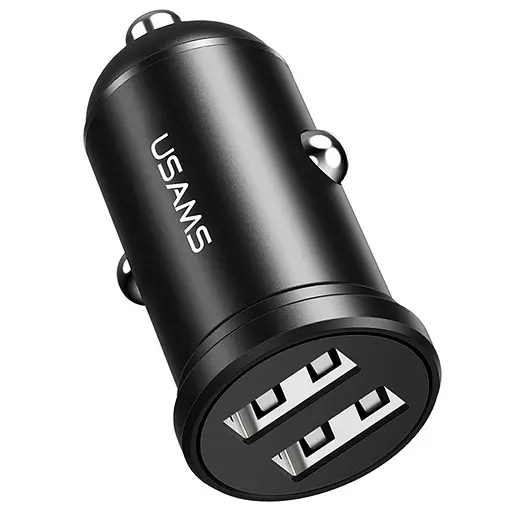 АЗП Usams US-CC114 C20 Mini 2.4A (2USB-A) Чорний