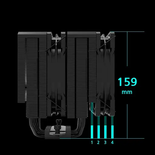 Кулер для процесора Zalman CNPS14X DUO, LGA1700, 1200, 115x, AM5, AM4, AM3, 4pin, PWM, TDP270W, чорний (CNPS14XDUOBLACK) - фото 9