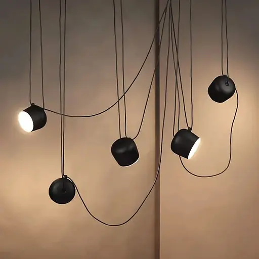 Светильник на 5 металлических плафонов с культовым дизайном Line F | Ст. MJ92/5 BK - фото 9