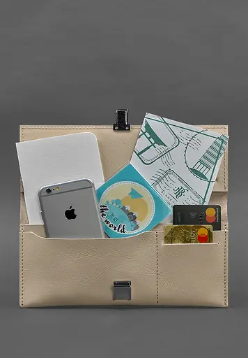 Шкіряний жіночий тревел-кейс Journey 2.0 Світло-бежевий - фото 3