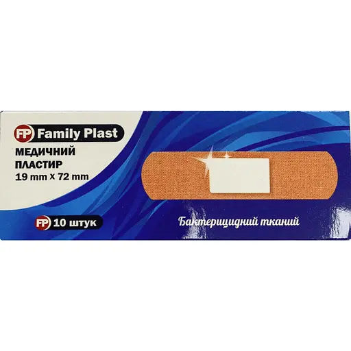 Пластырь FP Family Plast бактерицидный на полимерной основе 19х72 мм 10 штук - фото 1