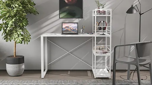 Письмовий стіл Ferrum-decor Серії Конект з етажеркою 75x120x60 білий ДСП Біле 16мм (FRD-104225) - фото 5