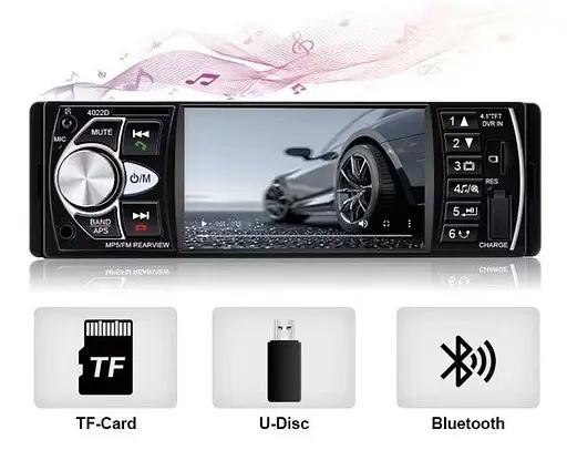 Автомагнитола MP5 4022D 1DIN с TFT-LCD экраном 4.1" - фото 2