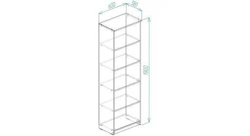 Шкаф Анжело Ferrum-decor на 5 полок 1900x600x380 ДСП Дуб Сонома Трюфель 16 мм (FRD-104975) - фото 4