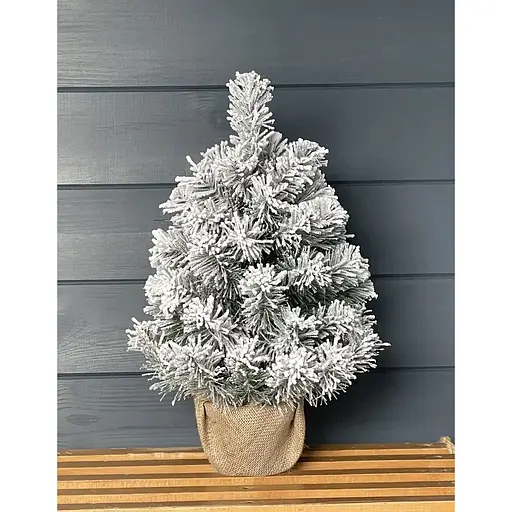 Ялинка Hvoya Classic в мішковині 50 см засніжена - фото 2