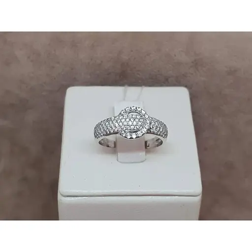 Срібне кільце Агні Леферб з фіанітами. 1622/1Р-CZ 17 - фото 4