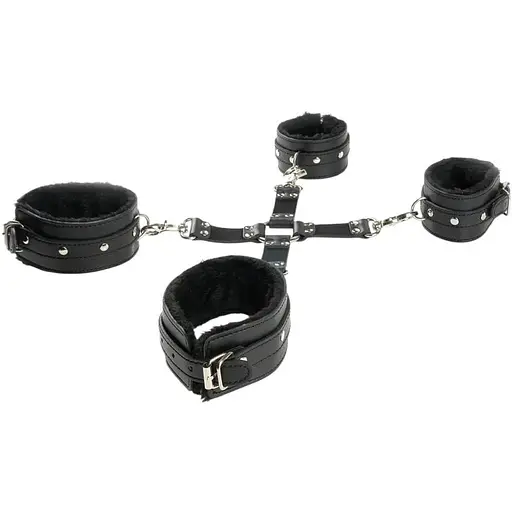 Набір з 4 ременів для фіксації рук і ніг Pipedream Fetish Fantasy Cumfy Hogtie чорний