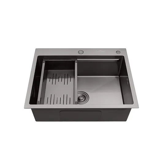 Кухонна мийка Kroner KRP Schwarze - 6350HM PVD (3.0/1.0 мм) CV031453, Чорний - фото 5